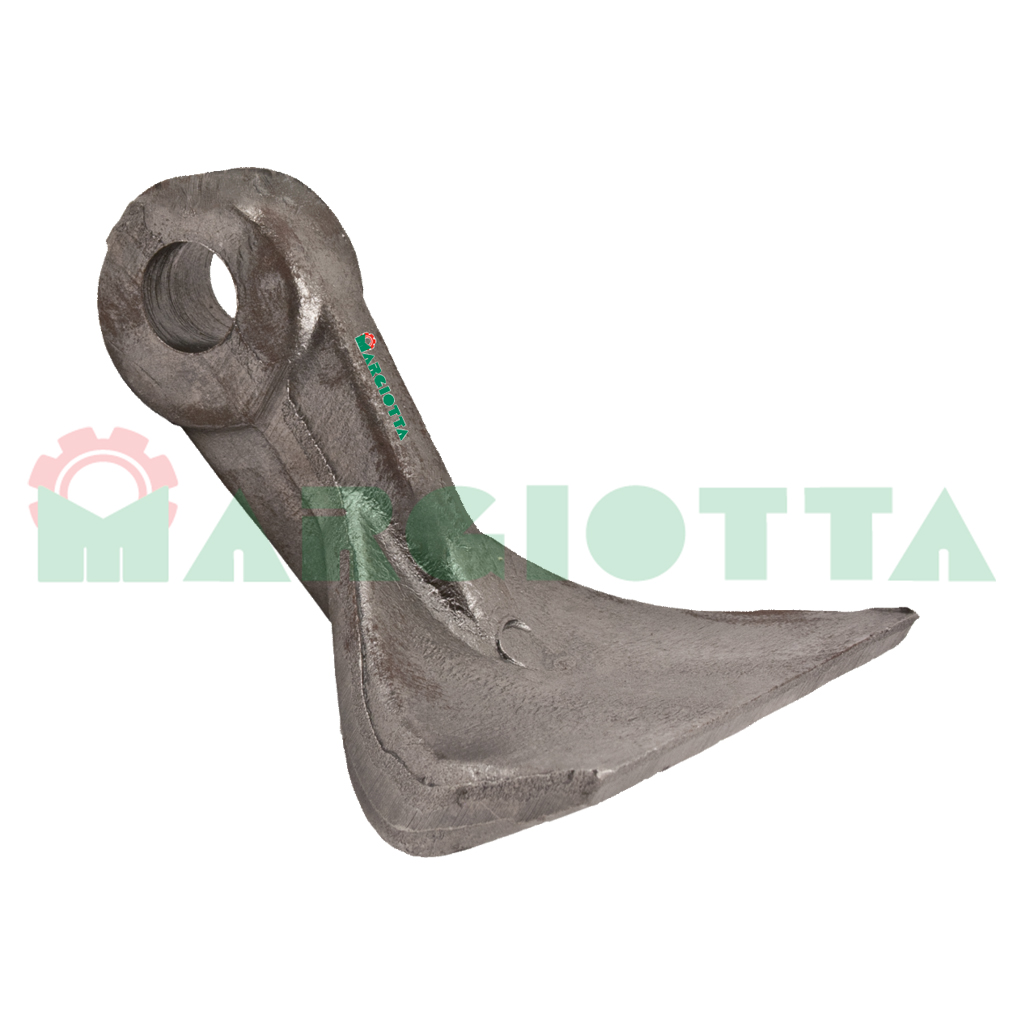 Mazza per trincia , diametro foro 16,5 larghezza attacco superiore 22 larghezza taglio lama 110 raggio 100